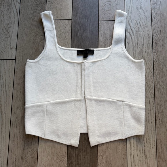 Zara Knit Crop Top White - Picture 4 of 7